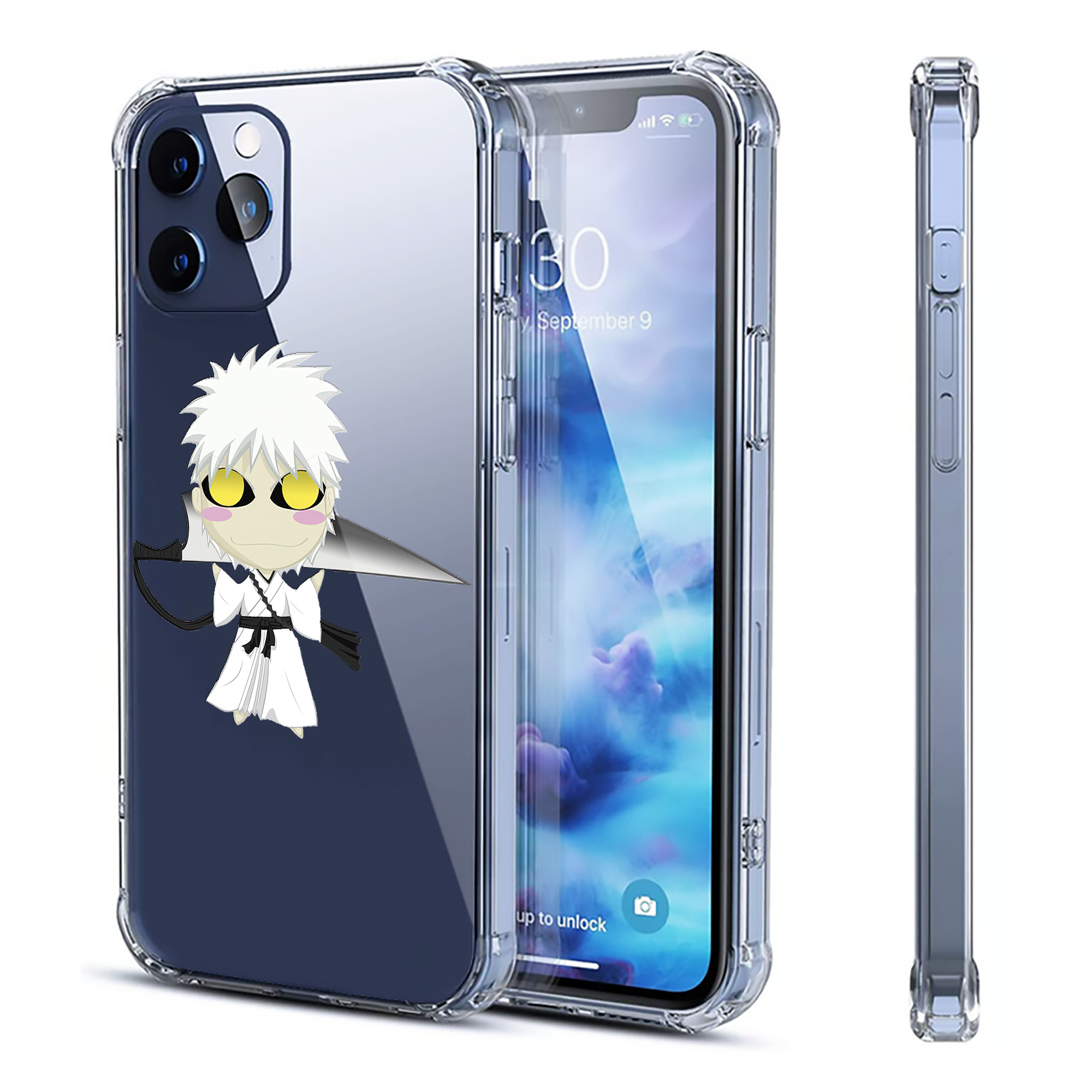 （画像用） ブリーチ 黒崎一護（くろさき いちご）BLEACH Kurosaki Ichigo 【iPhone 12シリーズ対応】透明スマホケース（クリアソフトケース）